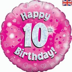 10th Birthday 18" Pink Foil Balloon-0