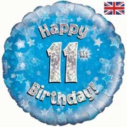 11th Birthday 18" Blue Foil balloon-0