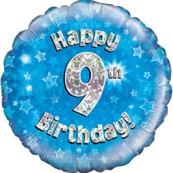 9th Birthday 18" Blue Foil Balloon-0
