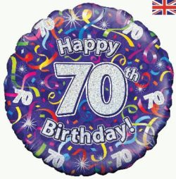70th Birthday Streamers 18" Foil Balloon-0