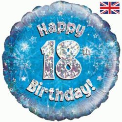 18th Birthday Blue Foil Balloon-0