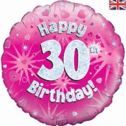 30th Birthday Pink Foil Balloon-0
