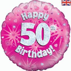 50th Birthday Pink Foil Balloon-0