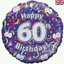 60th Birthday Streamers Foil Balloon-0