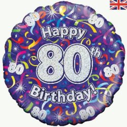 80th Birthday Streamers Foil Balloon-0