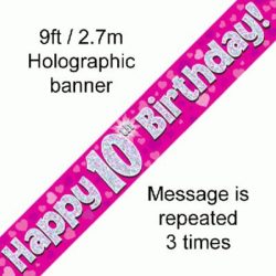 10th Birthday Foil Pink Banner-0