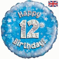 12th Birthday Blue Foil Balloon-0