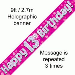 13th Birthday Pink Foil Banner-0