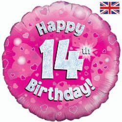 14th Birthday Pink Foil Balloon-0