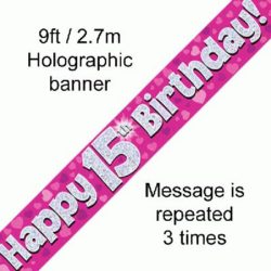 15th Birthday Pink Foil Banner-0