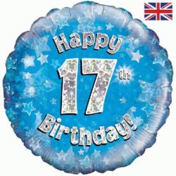 17th Birthday Blue Foil Balloon-0
