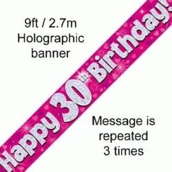 30th Birthday Pink Foil Banner-0