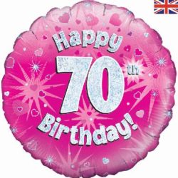 70th Birthday Pink Foil Balloon-0