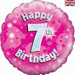 7th Birthday Pink Foil Balloon-0