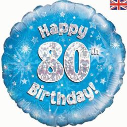 80th Birthday Blue Foil Balloon-0