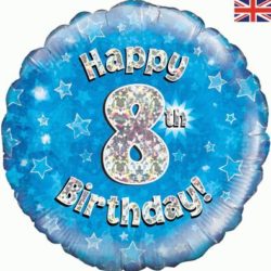 8th Birthday Blue Foil Balloon-0