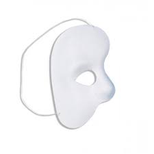 Plain White Plastic Face Mask,-1650