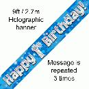1st Birthday Foil Blue Banner-1676