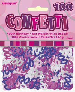 100th Birthday Pink confetti-0