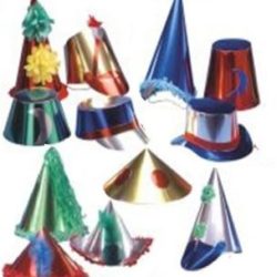 Assorted large metallic party hats (50's)-0