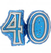 LARGE JOINED NUMBER '40' BLUE-0
