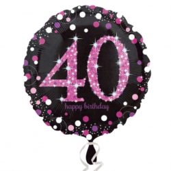Pink Celebration 40th Standard Foil Prismatic Balloon-0