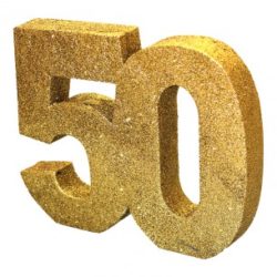 GOLD GLITTER NUMBER TABLE DECORATION - AGE 50-0