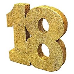GOLD GLITTER NUMBER TABLE DECORATION - AGE 18-0