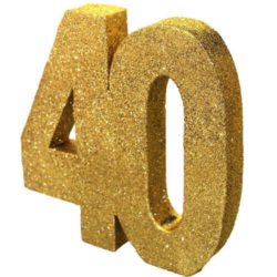 GOLD GLITTER NUMBER TABLE DECORATION - AGE 40-0